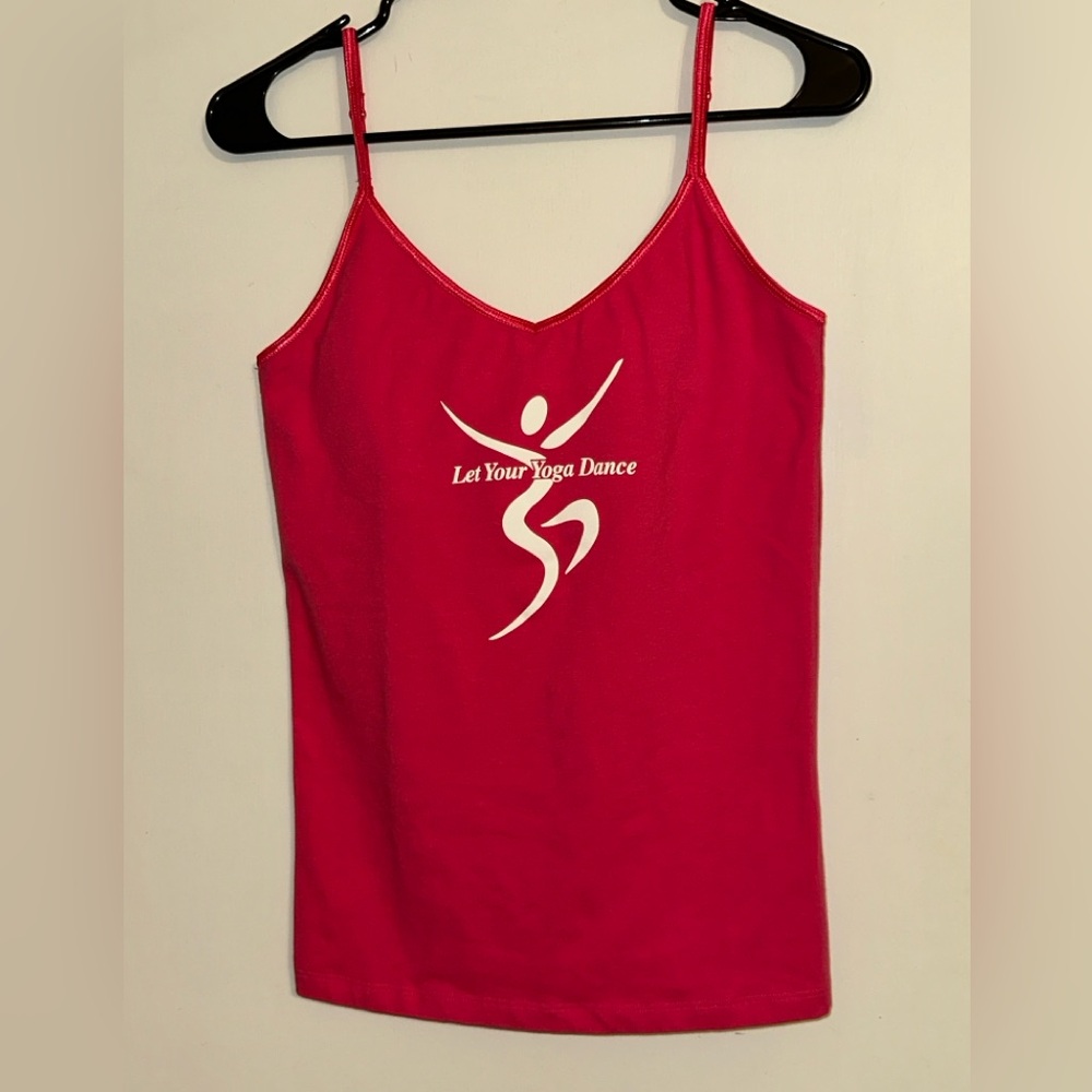 Bella Pink Cami Tank Top Sz XL Yoga shelf bra let your yoga dance